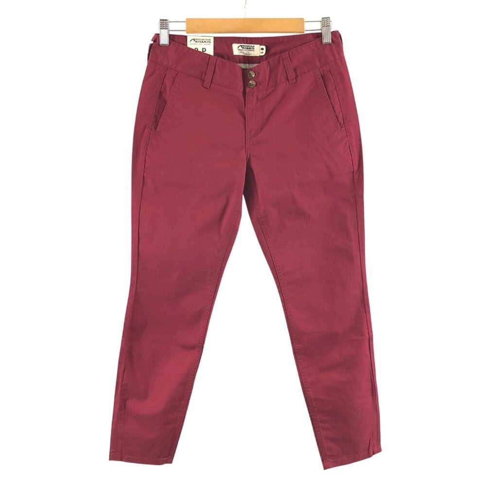 Mountain Khakis Womens Sadie Skinny Chino Pants Mid Rise Stretch Red Size 0P